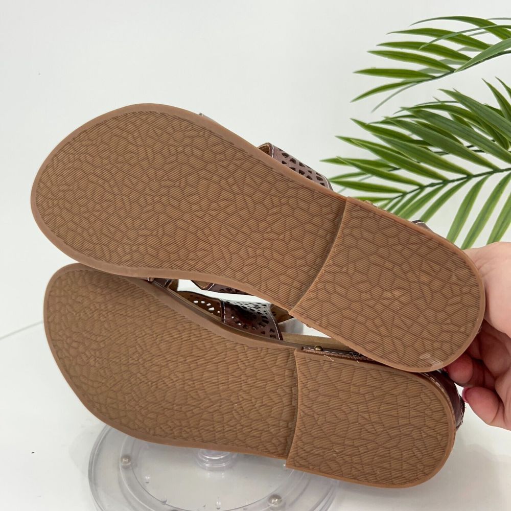 L'Artiste SpringStep Women's Dezra Sandal Size 40 10 Flat Brown Gladiator Shoes - Picture 12 of 15